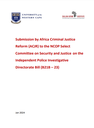 Submission by Africa Criminal Justice Reform (ACJR) to the NCOP Select Committee on Security and Justice on the Independent Police Investigative Directorate Bill (B21B – 23)