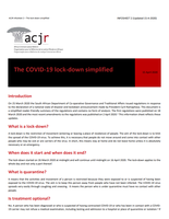 Info Sheet 2: The COVID-19 lock-down simplified (15 April 2020)