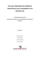 The Legal Framework for Combating Corruption in Local Government in the Western Cape