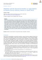 Journal Article: 'Mediation and the structural interdict as legal options to resolve service delivery failures in South Africa'