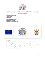 Status quo report on intergovernmental relations regarding local government