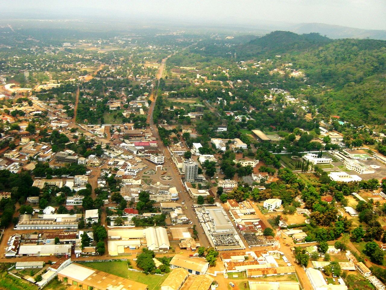 An aerial view of Bangui