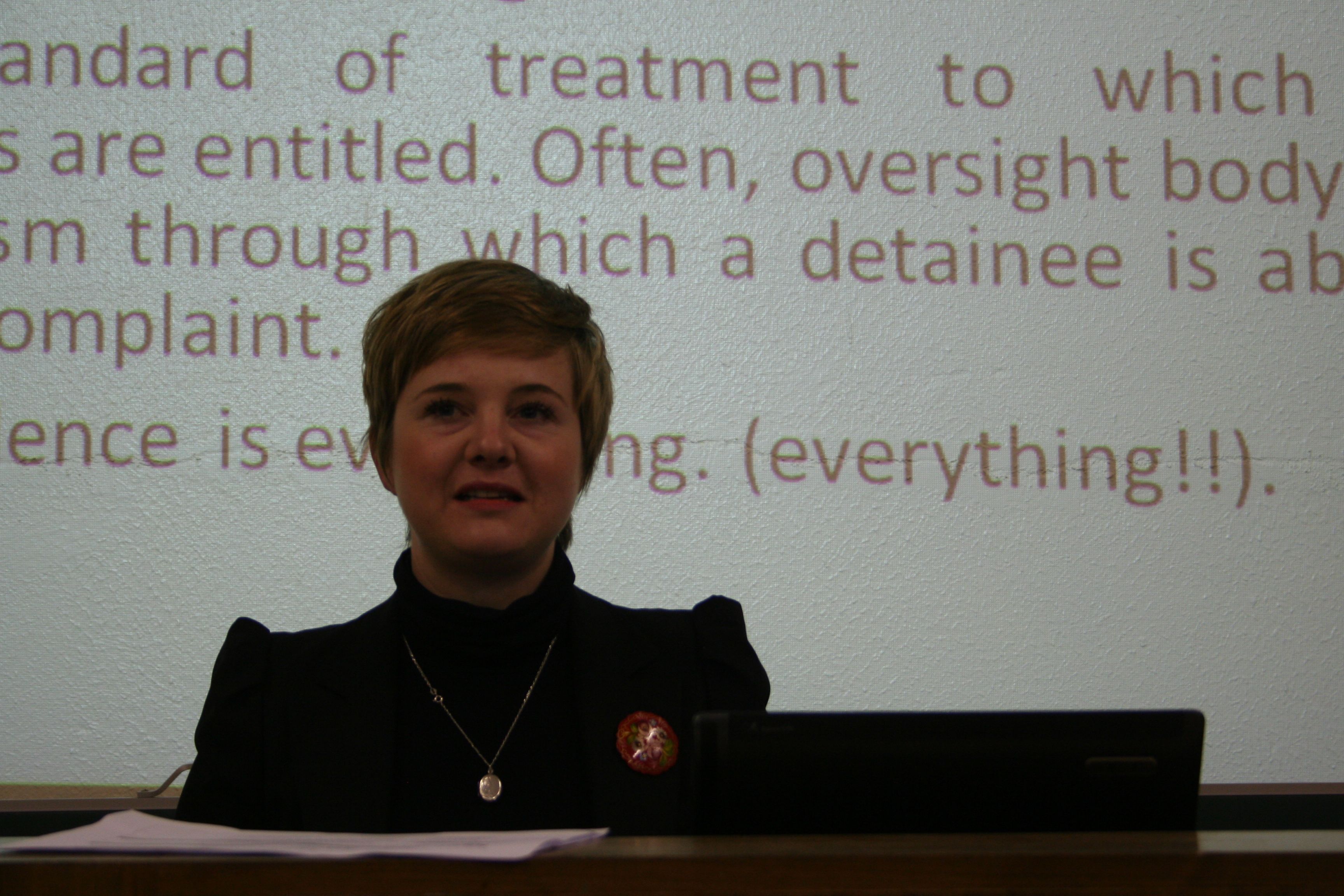 Clare Ballard delivered a presentation at the Public Interest Law Gathering.