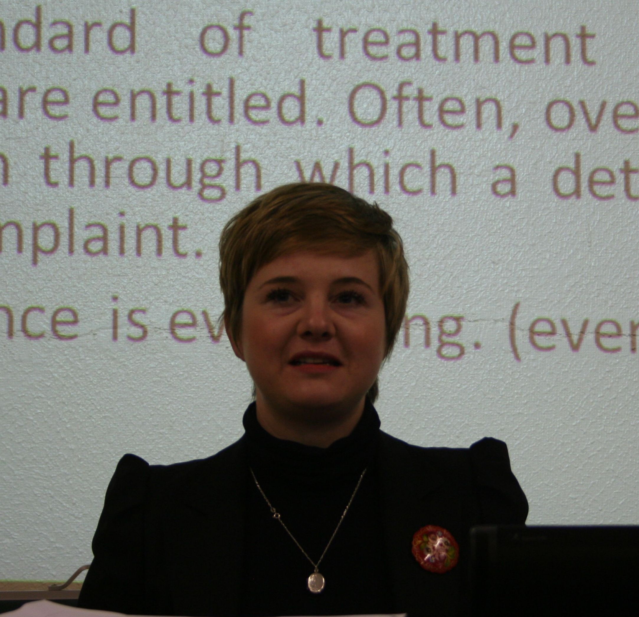 Clare Ballard delivered a presentation at the Public Interest Law Gathering.
