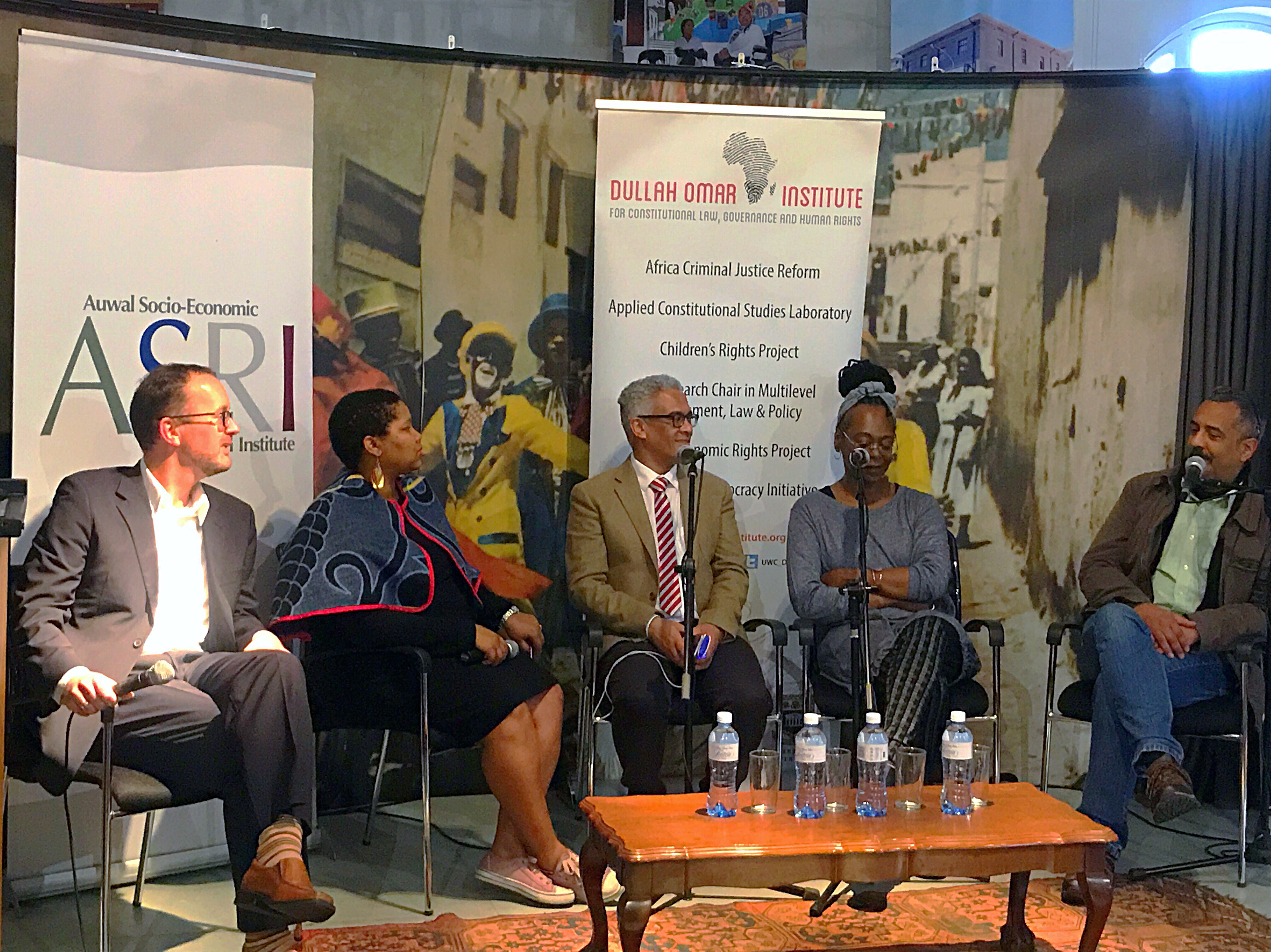 Jaap de Visser, Asanda Ngoasheng, Angelo Fick, Desiree Lewis and Rustum Kozain were the speakers at seminar on ‘Race’ and racism in post-millennial post-apartheid South Africa: unmaking the past, making the future.