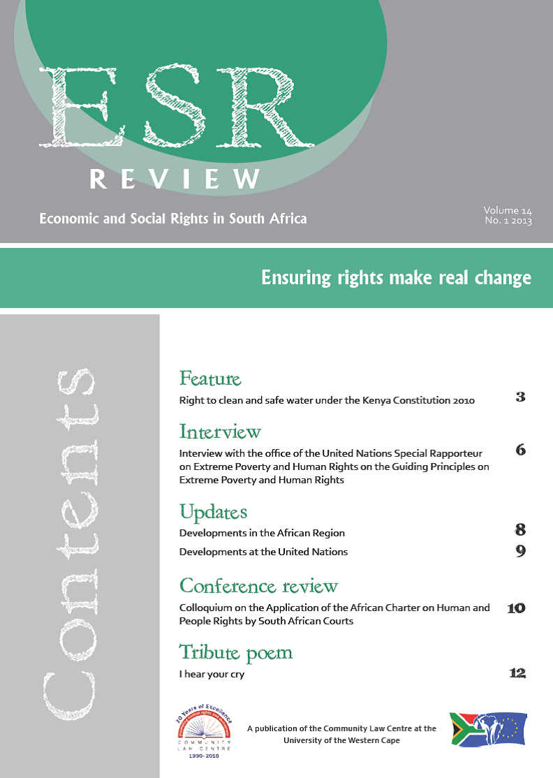 ESR Review Volume 14, No. 1, 2013
