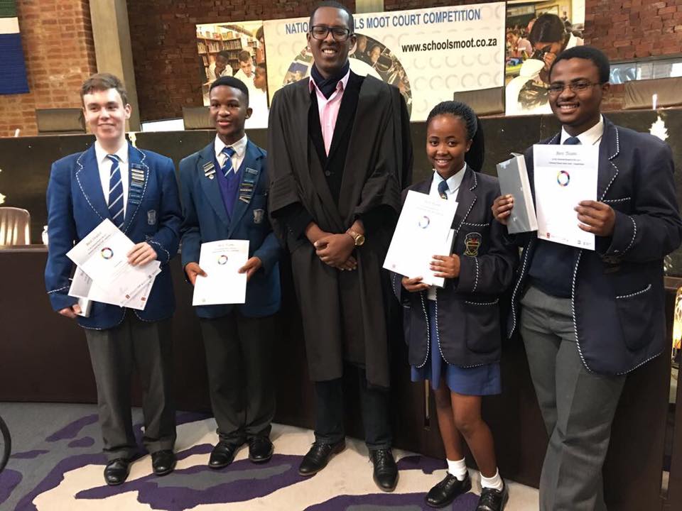 Prof Mezmur with the finalist of the 2017 National Schools Moot Court Competition