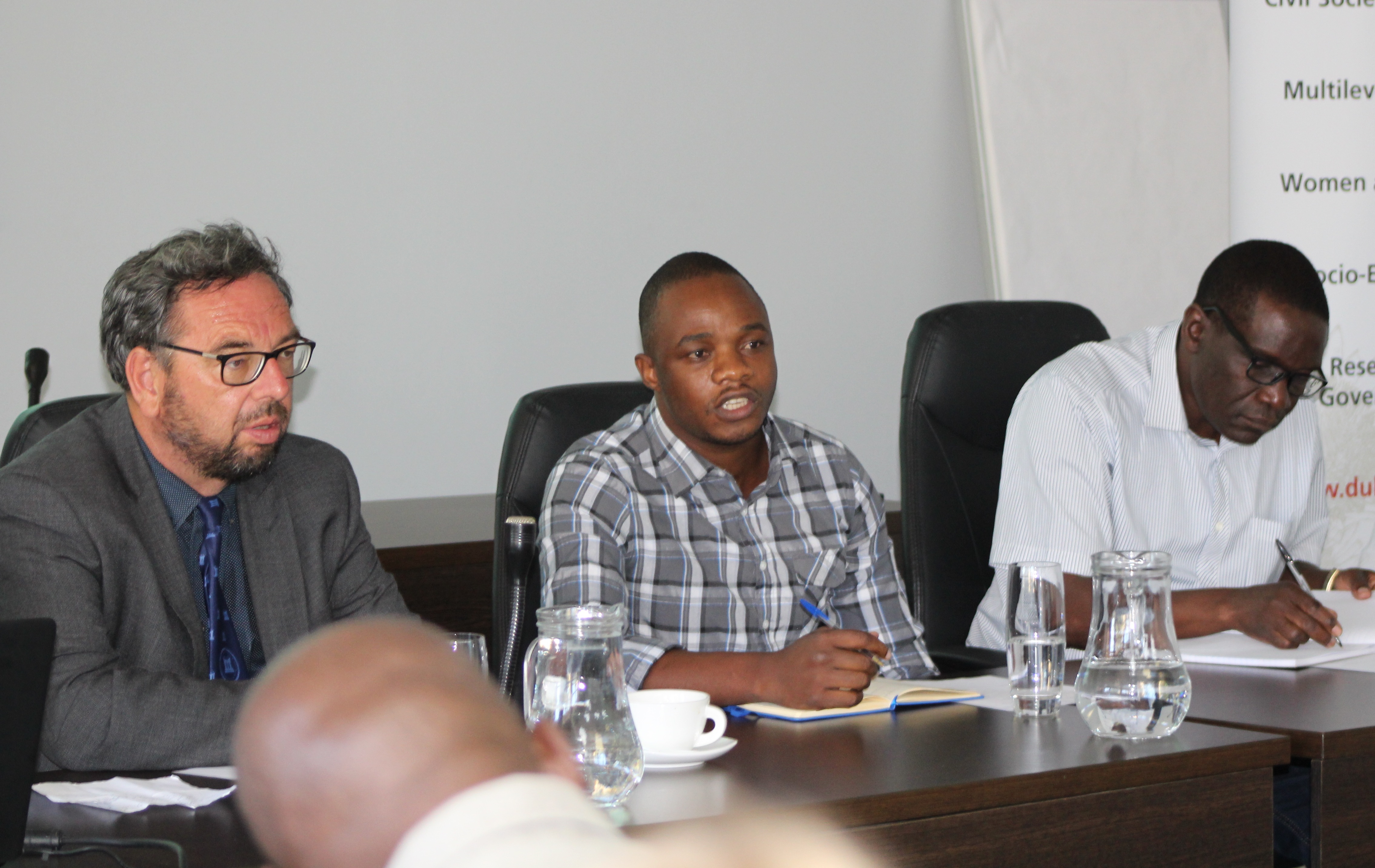 Alois Madhekeni speaking the challenges and relevance of the constitutionalism of local government in Malawi and Namibia.