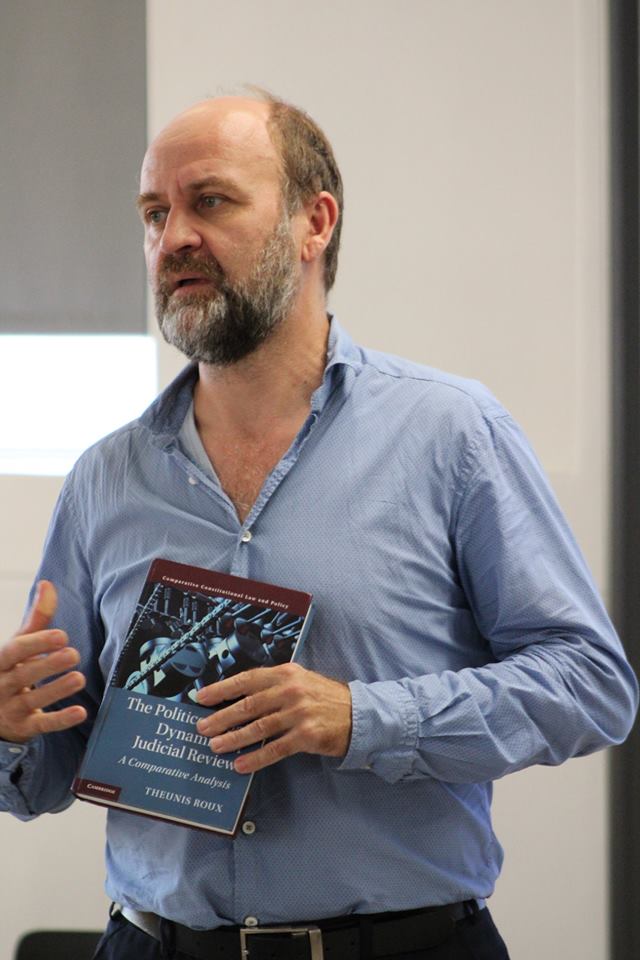 Prof Theunis Roux who discussed his recently published book: The Politico-Legal Dynamics of Judicial Review: a Comparative Analysis.