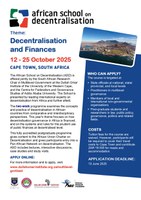 Application Deadline Extended for African School on Decentralisation 2025