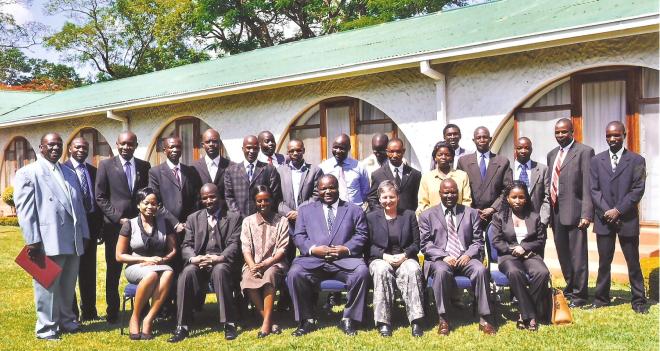 Lilongwe workshop participants: (centre, seated) DPP Bruno Kalemba