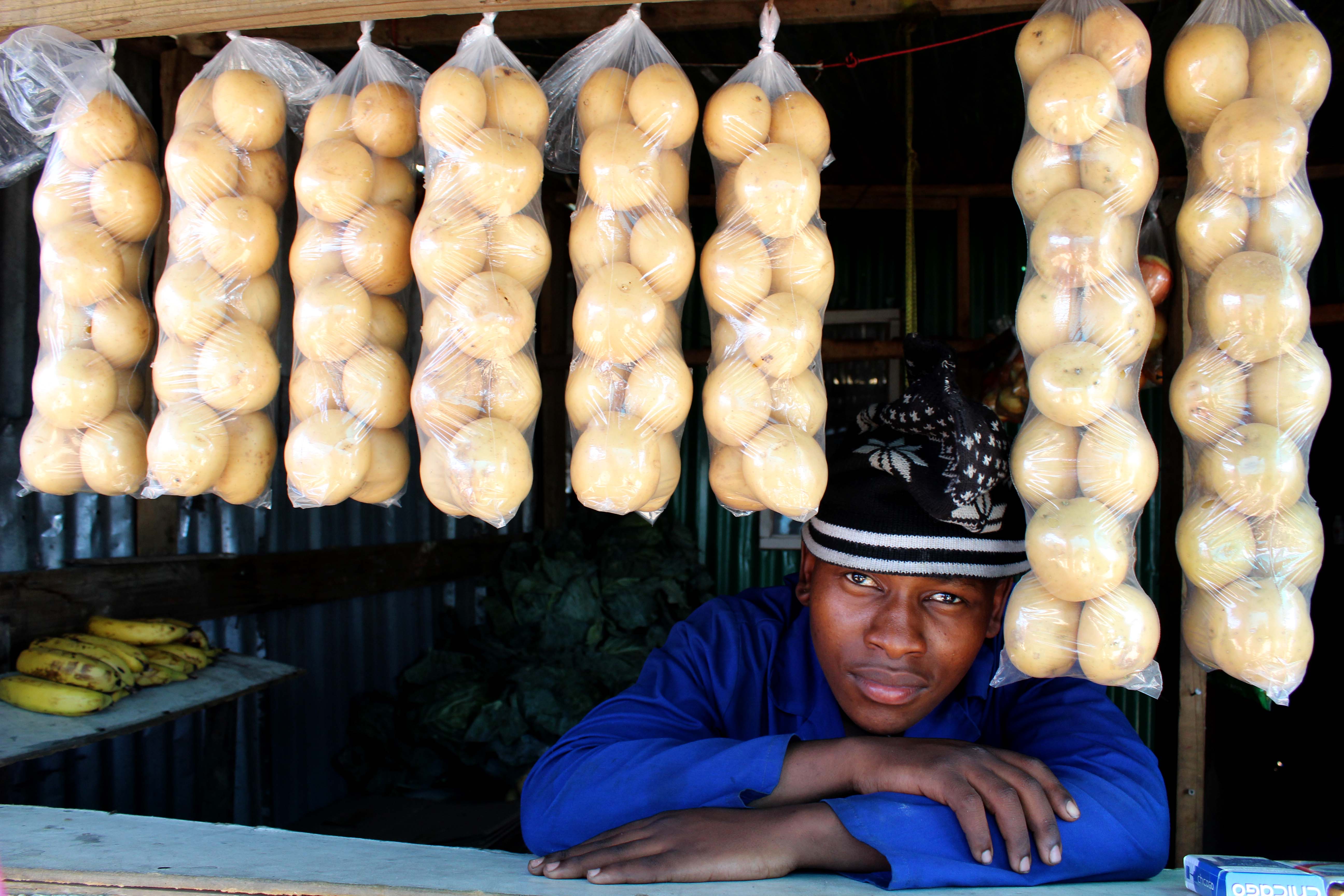 A fruit and vegetable stall in the Marikana informal settlement in Philippi-East. PHOTO: Masixole Feni/GroundUp