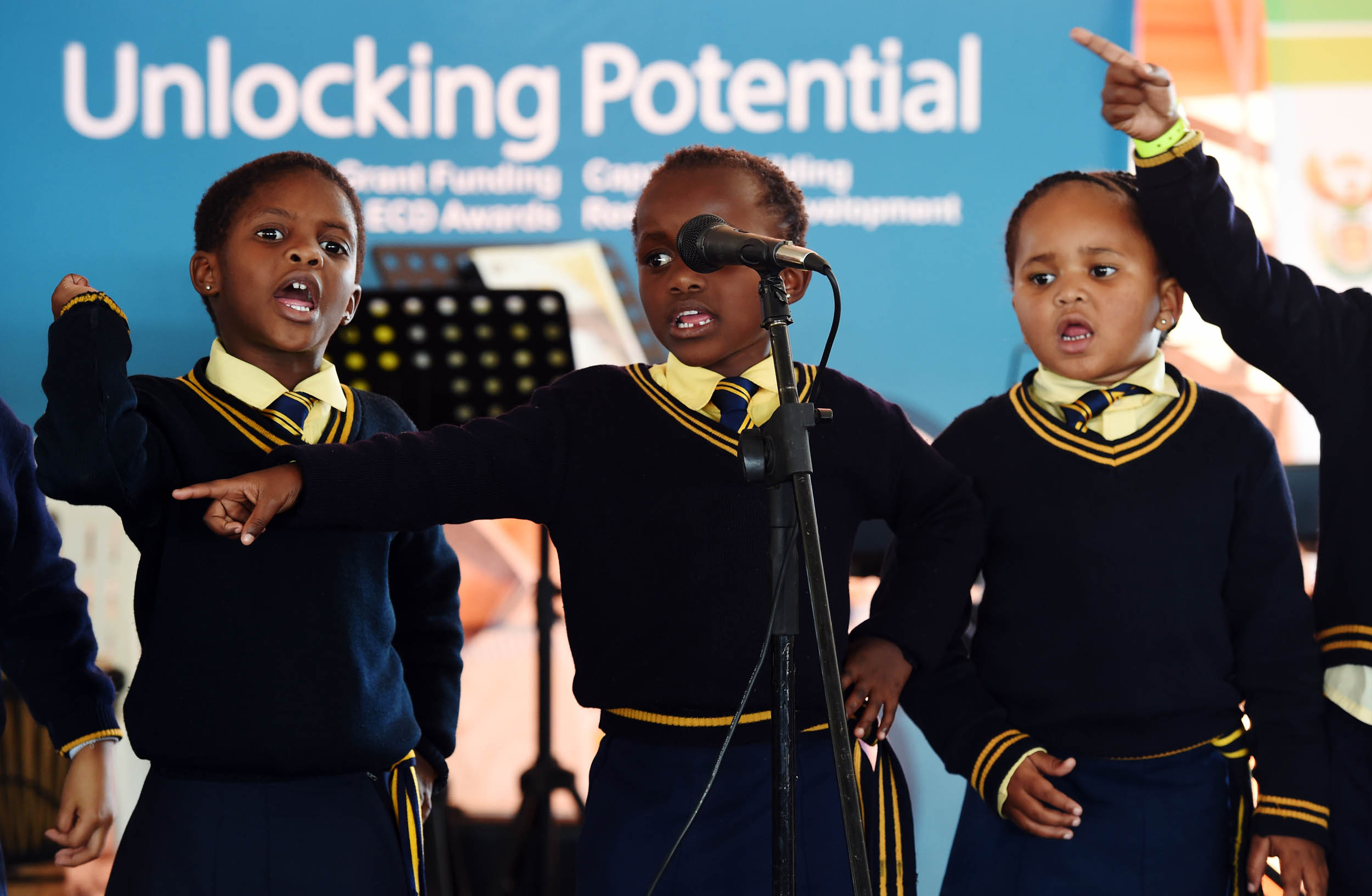 Learners during a launch of Child Protection Week at Braakspruit Farm sports grounds near Klerksdorp. PHOTO: GCIS