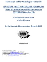 National Health Insurance for South Africa: Towards Universal Health Coverage